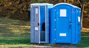 ada porta potty next to a normal porta potty